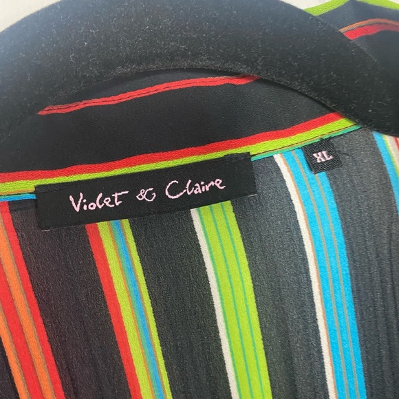 Violet & Claire 90’s Style Rainbow Button Up Blouse - Picture 5 of 6